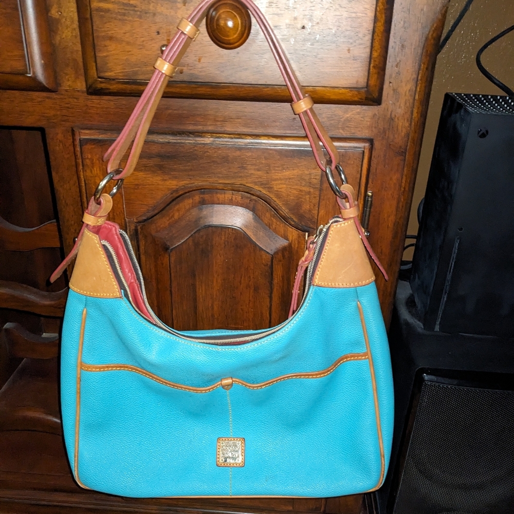 Dooney & Bourke Carley Rebecca SeaFoam Turquoise XL Hobo Shoulder Bag Purse Tote